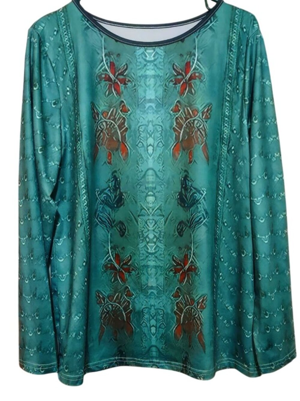 New! beautiful exotic women super soft long sleeves ethnic shirt sz M